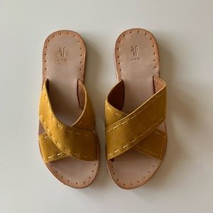 Frye Avery Pickstitch Slide Sandal